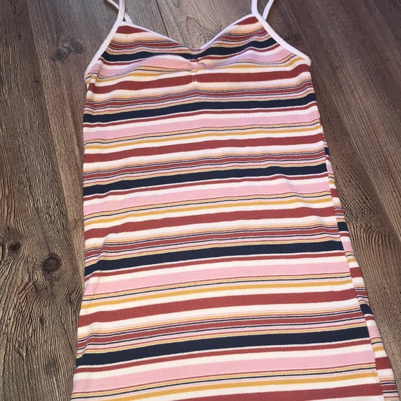 No Boundaries Tops - Multi colored pin stripe cami